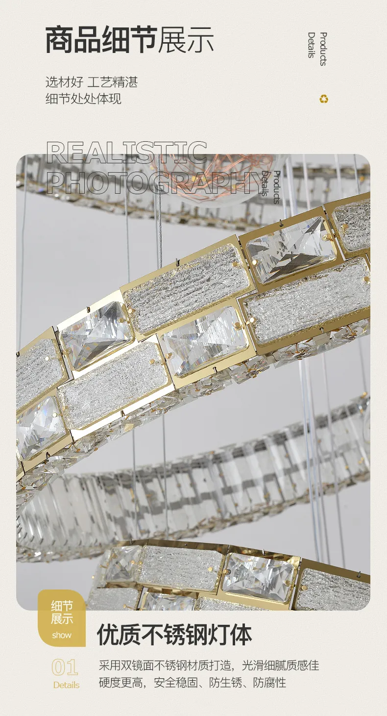 Crystal Chandelier for High Ceiling Villa Living Room - Elegant Luxury Spiral Staircase Lighting Fixture - Large Duplex Lamp showcase 17