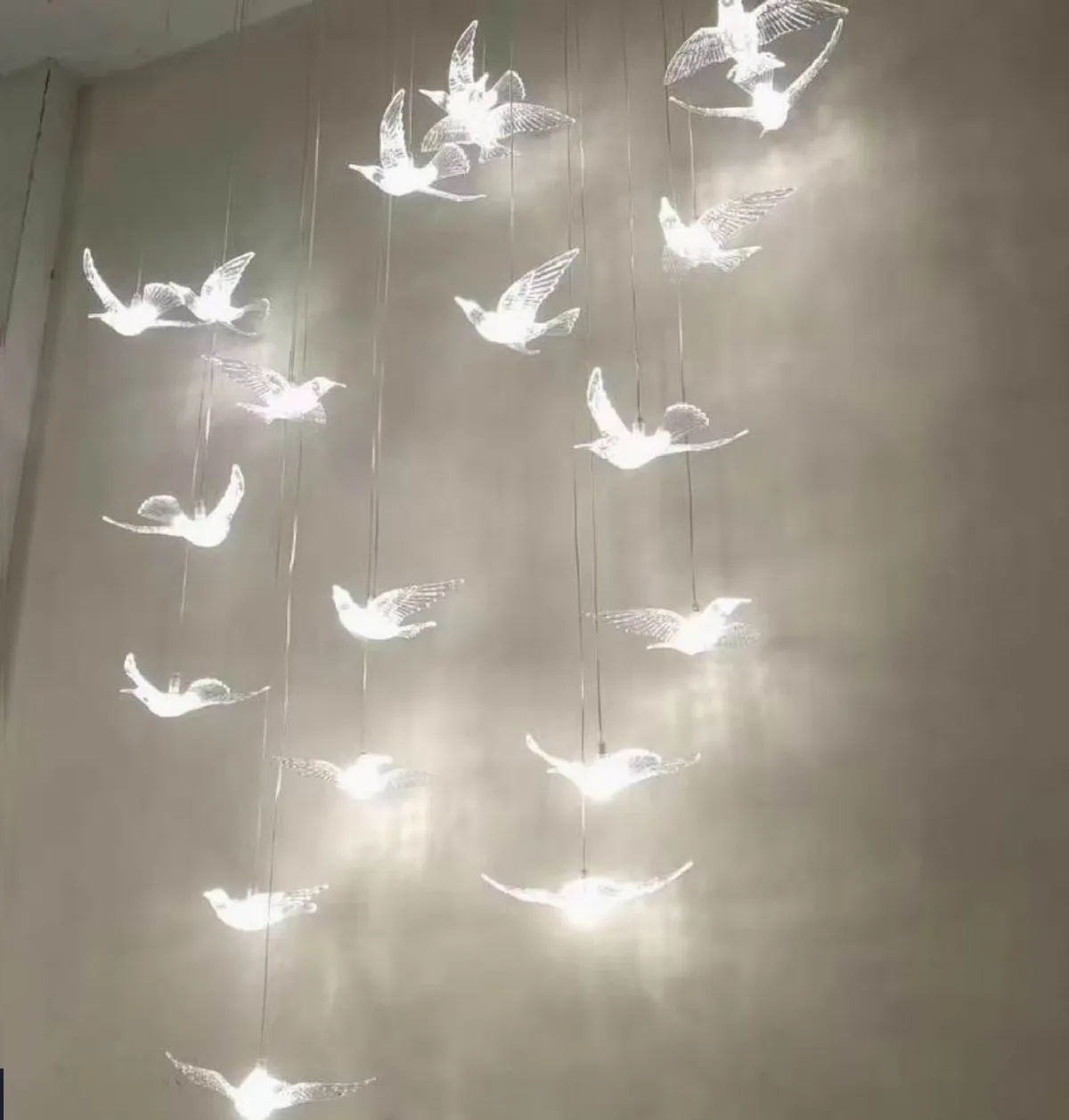 Luxury Crystal Bird Chandelier Nordic Style for Villa Duplex Building Staircase Dining Room Exhibition Hall Real Estate Decoration Lighting Fixture showcase 6