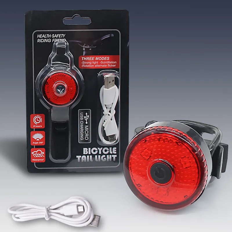 USB Rechargeable Bicycle Tail Light - High Visibility LED Safety Light for Night Riding, Mountain Biking, Cycling Accessories thumbnail 1