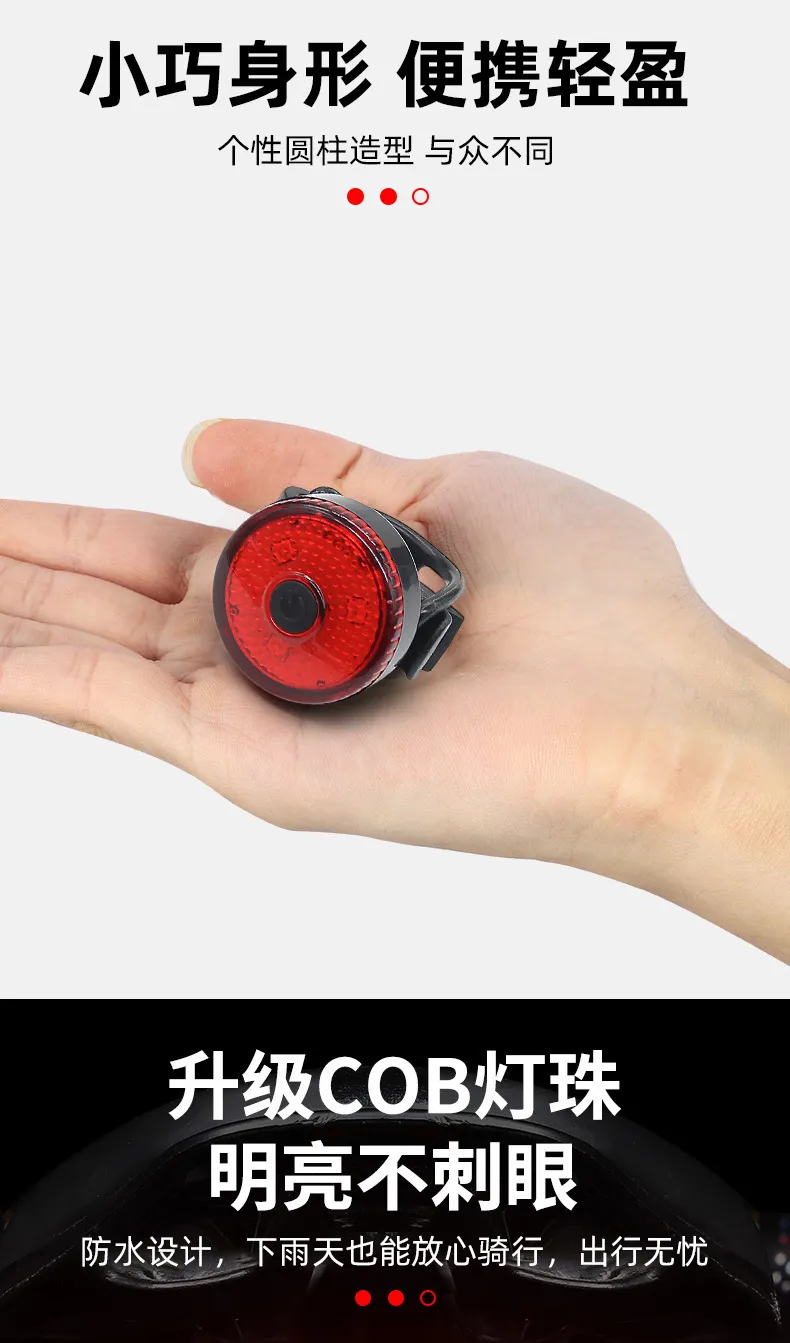 USB Rechargeable Bicycle Tail Light - High Visibility LED Safety Light for Night Riding, Mountain Biking, Cycling Accessories showcase 3