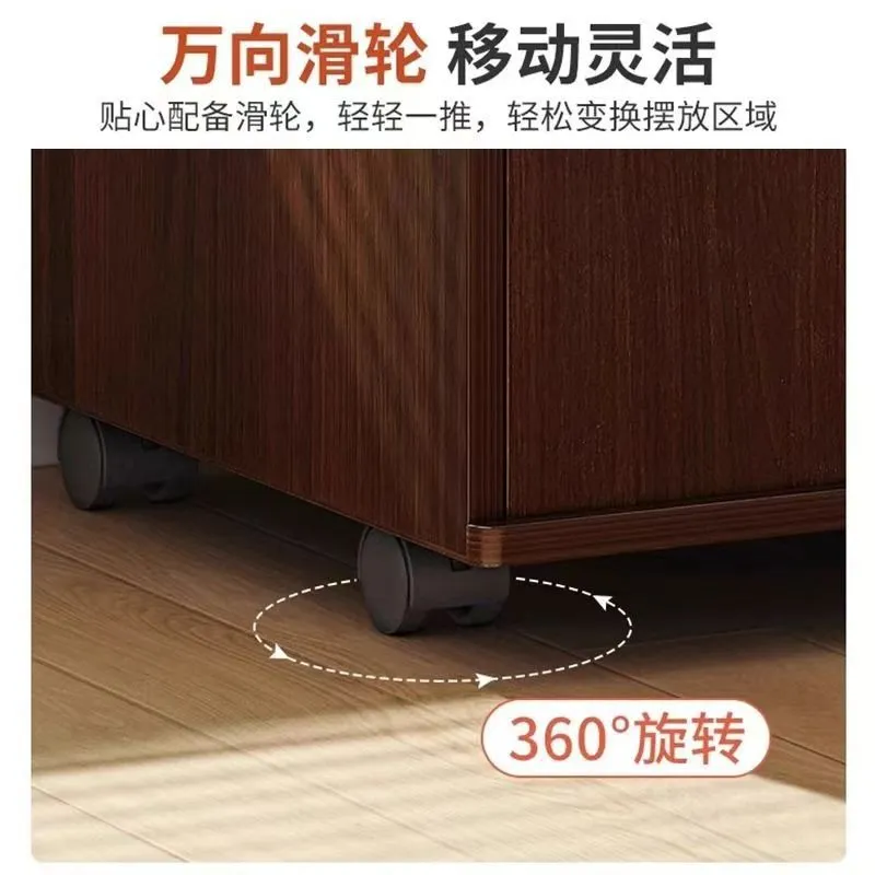 Office Storage Cabinet Bookcase with Lock - Integrated Low Cabinet, Floor Cabinet, Workstation, Movable File Cabinet Under Table for Home Office thumbnail 4