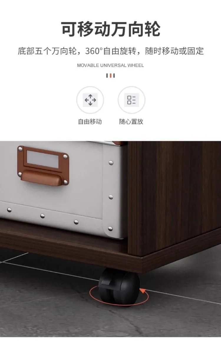Office Storage Cabinet Bookcase with Lock - Integrated Low Cabinet, Floor Cabinet, Workstation, Movable File Cabinet Under Table for Home Office showcase 12
