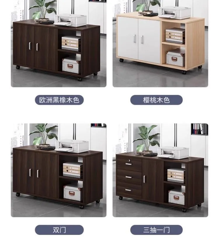 Office Storage Cabinet Bookcase with Lock - Integrated Low Cabinet, Floor Cabinet, Workstation, Movable File Cabinet Under Table for Home Office showcase 17