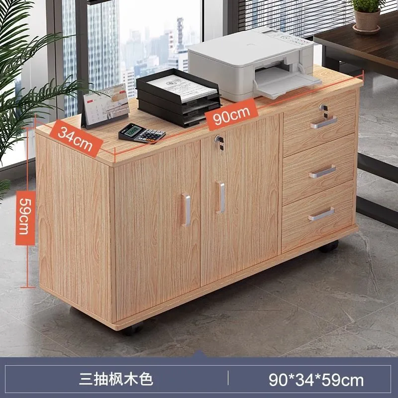 Office Storage Cabinet Bookcase with Lock - Integrated Low Cabinet, Floor Cabinet, Workstation, Movable File Cabinet Under Table for Home Office thumbnail 10