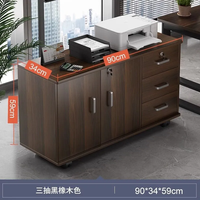3 Drawers 2 Doors - Black Oak 90cm