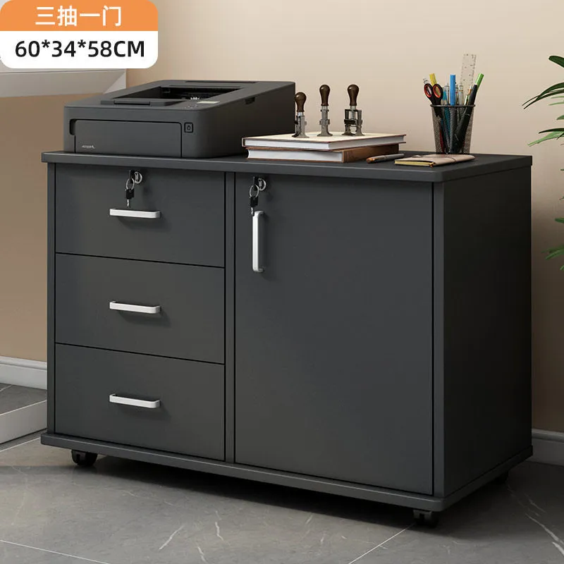 3 Drawer 1 Door - Black