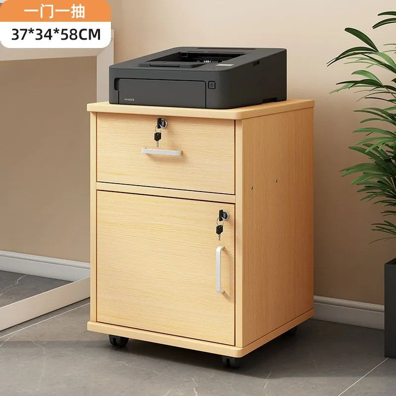 Mobile File Cabinet with Wheels - Office Storage Cabinet with Small Drawers - Under Desk Low Data Cabinet for Home Office thumbnail 6