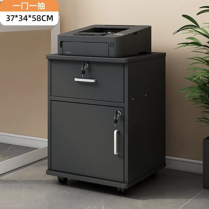 Mobile File Cabinet with Wheels - Office Storage Cabinet with Small Drawers - Under Desk Low Data Cabinet for Home Office thumbnail 10