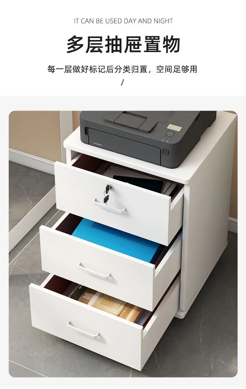 Mobile File Cabinet with Wheels - Office Storage Cabinet with Small Drawers - Under Desk Low Data Cabinet for Home Office showcase 14