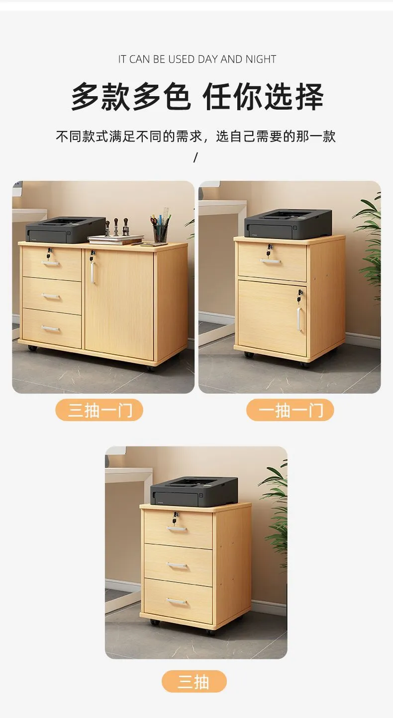 Mobile File Cabinet with Wheels - Office Storage Cabinet with Small Drawers - Under Desk Low Data Cabinet for Home Office showcase 16