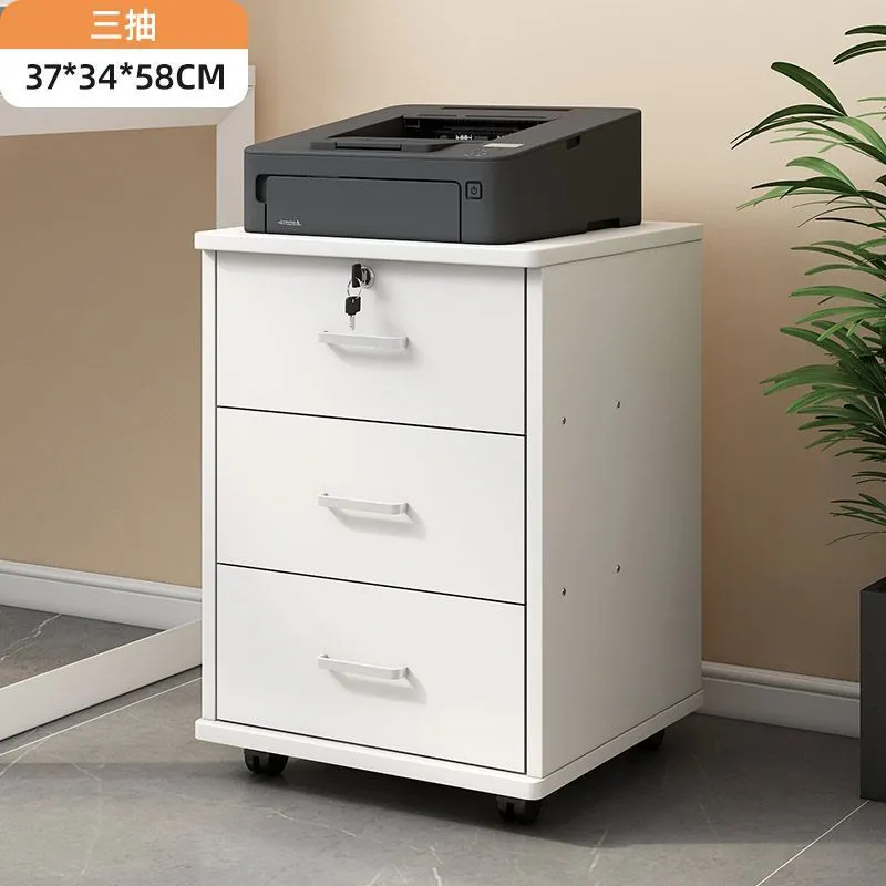 Mobile File Cabinet with Wheels - Office Storage Cabinet with Small Drawers - Under Desk Low Data Cabinet for Home Office thumbnail 8