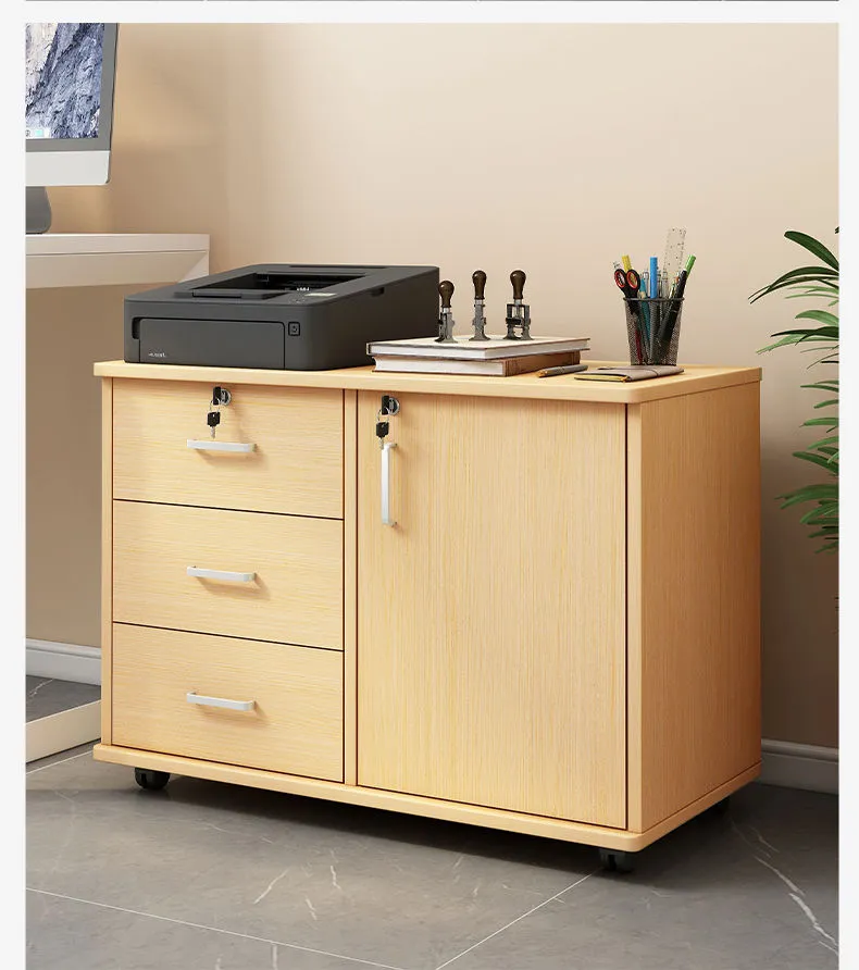 Mobile File Cabinet with Wheels - Office Storage Cabinet with Small Drawers - Under Desk Low Data Cabinet for Home Office showcase 8