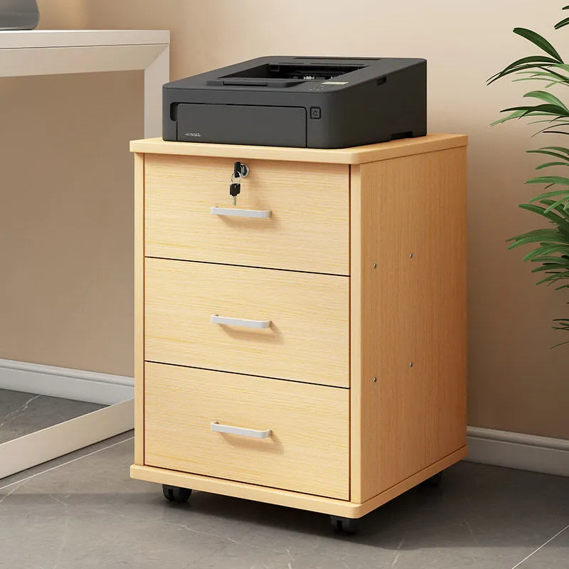 Mobile File Cabinet with Wheels - Office Storage Cabinet with Small Drawers - Under Desk Low Data Cabinet for Home Office thumbnail 4