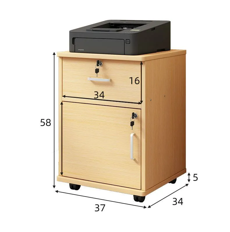 Mobile File Cabinet with Wheels - Office Storage Cabinet with Small Drawers - Under Desk Low Data Cabinet for Home Office showcase 18