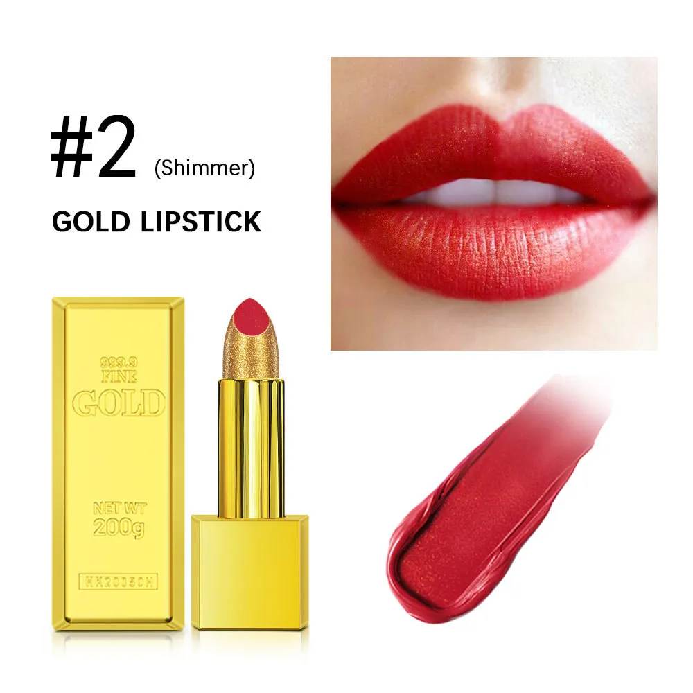 Velvet Matte Lipstick Gold Bar - Long Lasting, Highly Pigmented, Classic Red Shade - Perfect for Daily Wear & Special Occasions thumbnail 9