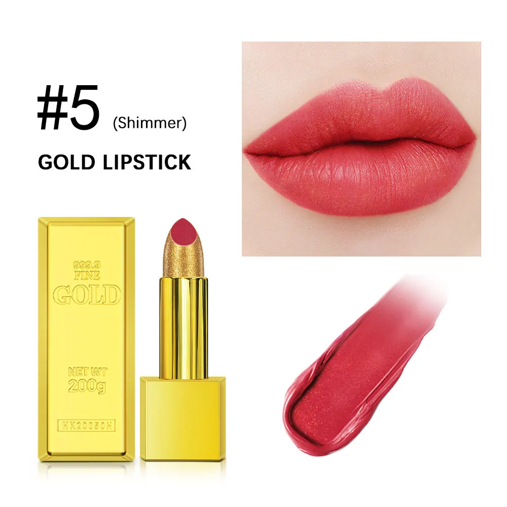 Velvet Matte Lipstick Gold Bar - Long Lasting, Highly Pigmented, Classic Red Shade - Perfect for Daily Wear & Special Occasions thumbnail 8
