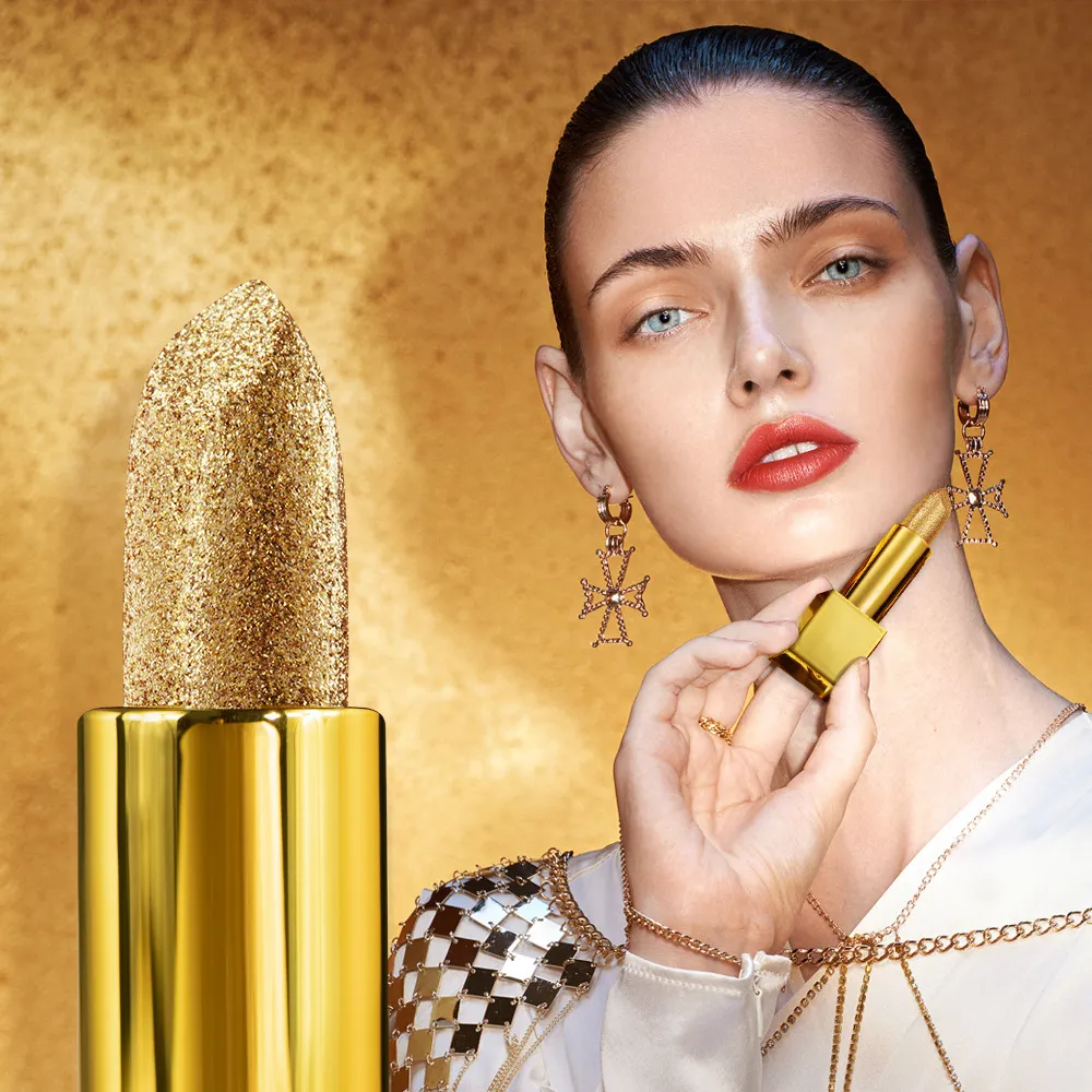 Velvet Matte Lipstick Gold Bar - Long Lasting, Highly Pigmented, Classic Red Shade - Perfect for Daily Wear & Special Occasions thumbnail 2