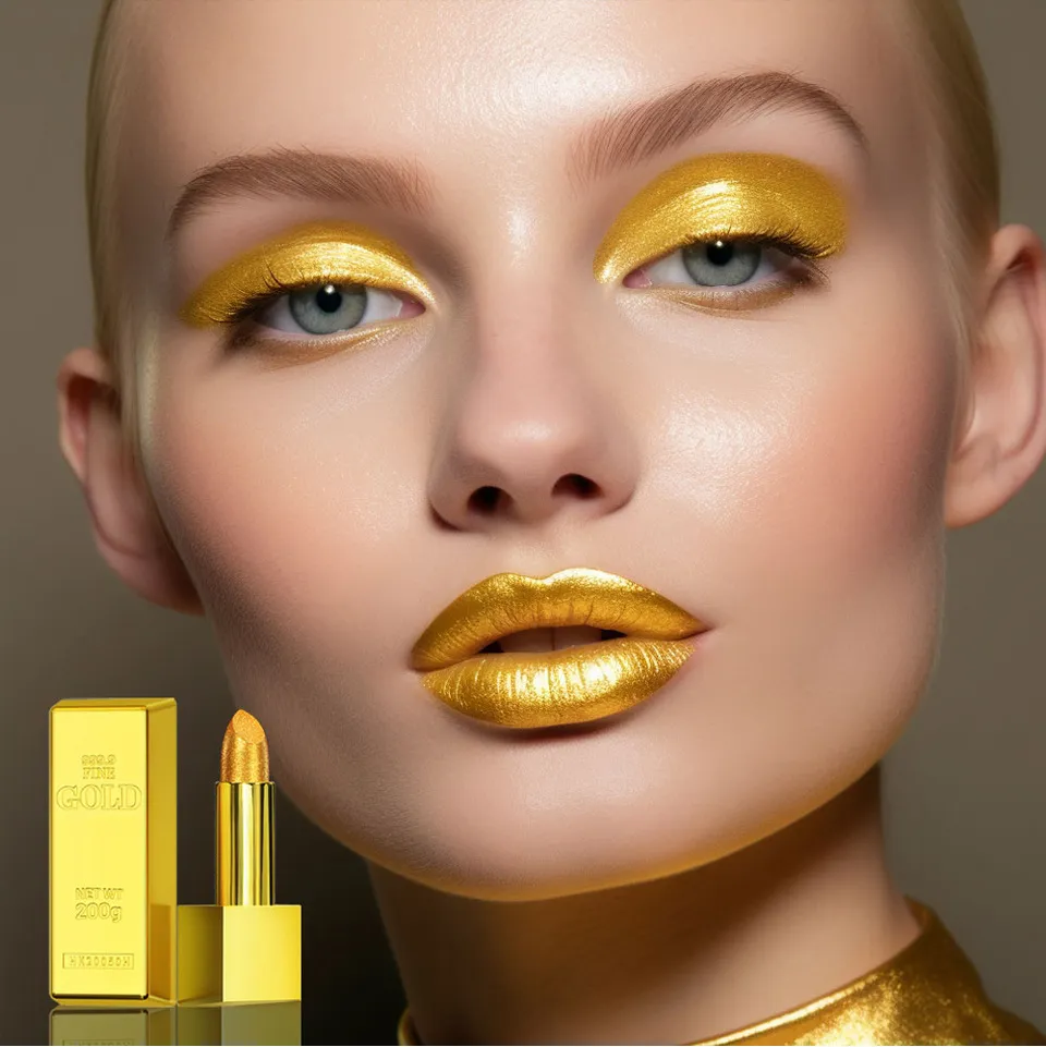 Velvet Matte Lipstick Gold Bar - Long Lasting, Highly Pigmented, Classic Red Shade - Perfect for Daily Wear & Special Occasions showcase 3