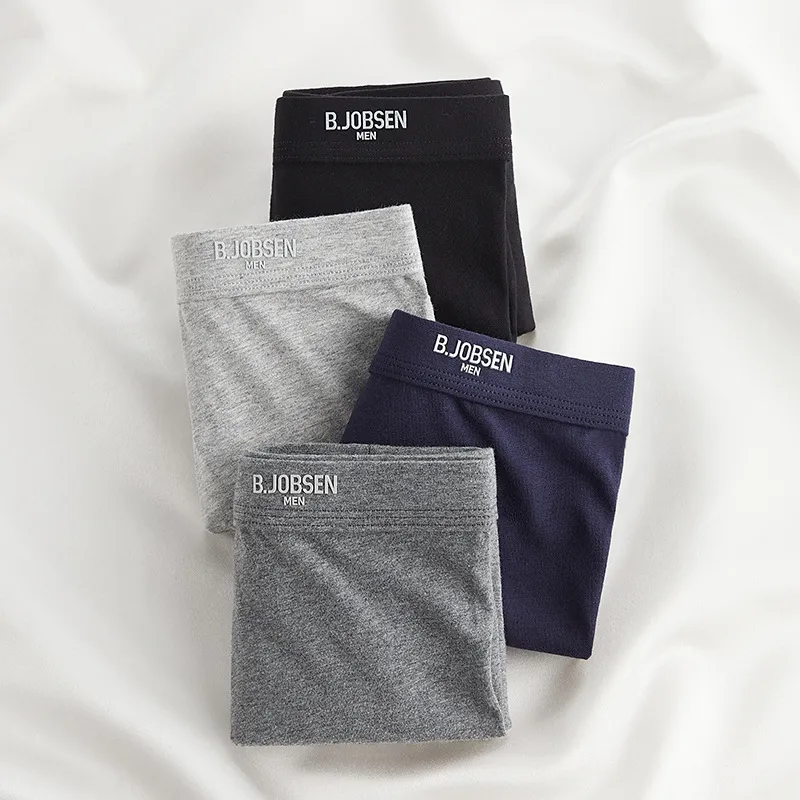 Men's Cotton Boxer Briefs - Premium A-Grade, Antibacterial, Breathable Underwear for Autumn/Winter, Comfortable Mid-Waist Fit, Large Size Available thumbnail 4