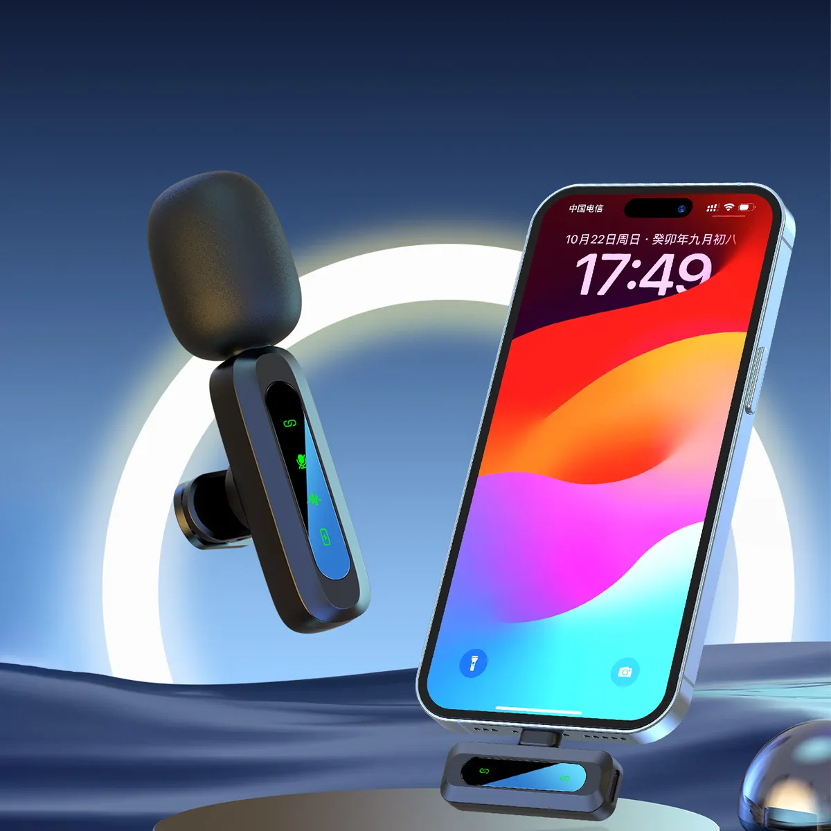 Wireless Lavalier Microphone Clip-on Lapel Mic for Phone, Camera, PC - Noise Reduction, Mini, Portable for Recording, Interview, YouTube, TikTok Live Streaming thumbnail 6