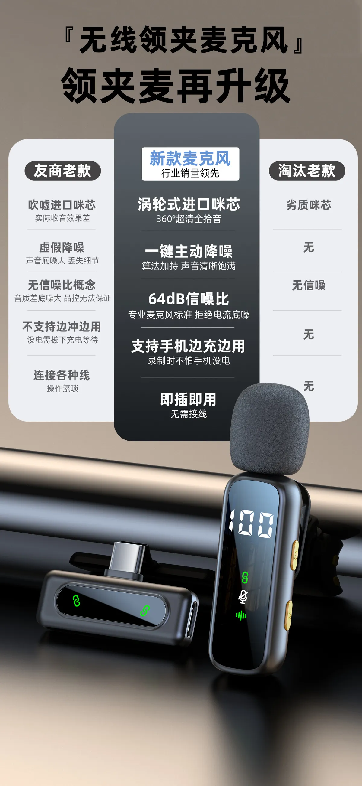 Wireless Lavalier Microphone L06 - Intelligent Noise Reduction, Bluetooth, Outdoor, Convenient, Small, Mini Mic for Smartphones, Recording, Vlogging, Interviews showcase 2