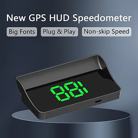 HUD Head-Up Display GPS Speedometer W1 - Digital Speed MPH/KMH, Over-Speed Warning, Car Windshield Projector for Safe Driving