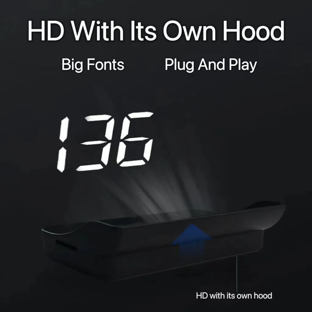 HUD Head-Up Display GPS Speedometer W1 - Digital Speed MPH/KMH, Over-Speed Warning, Car Windshield Projector for Safe Driving showcase 5