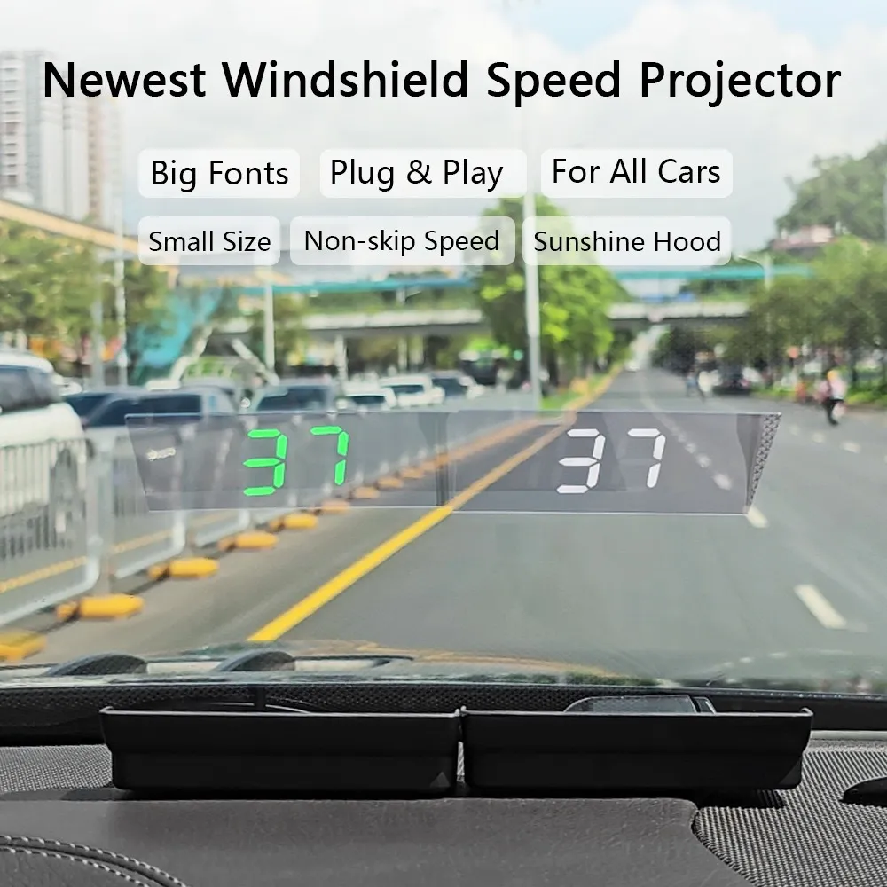 HUD Head-Up Display GPS Speedometer W1 - Digital Speed MPH/KMH, Over-Speed Warning, Car Windshield Projector for Safe Driving showcase 2