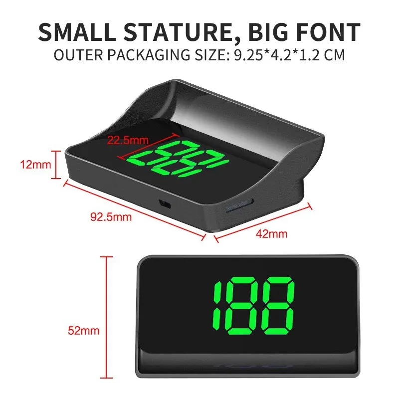HUD Head-Up Display GPS Speedometer W1 - Digital Speed MPH/KMH, Over-Speed Warning, Car Windshield Projector for Safe Driving showcase 13