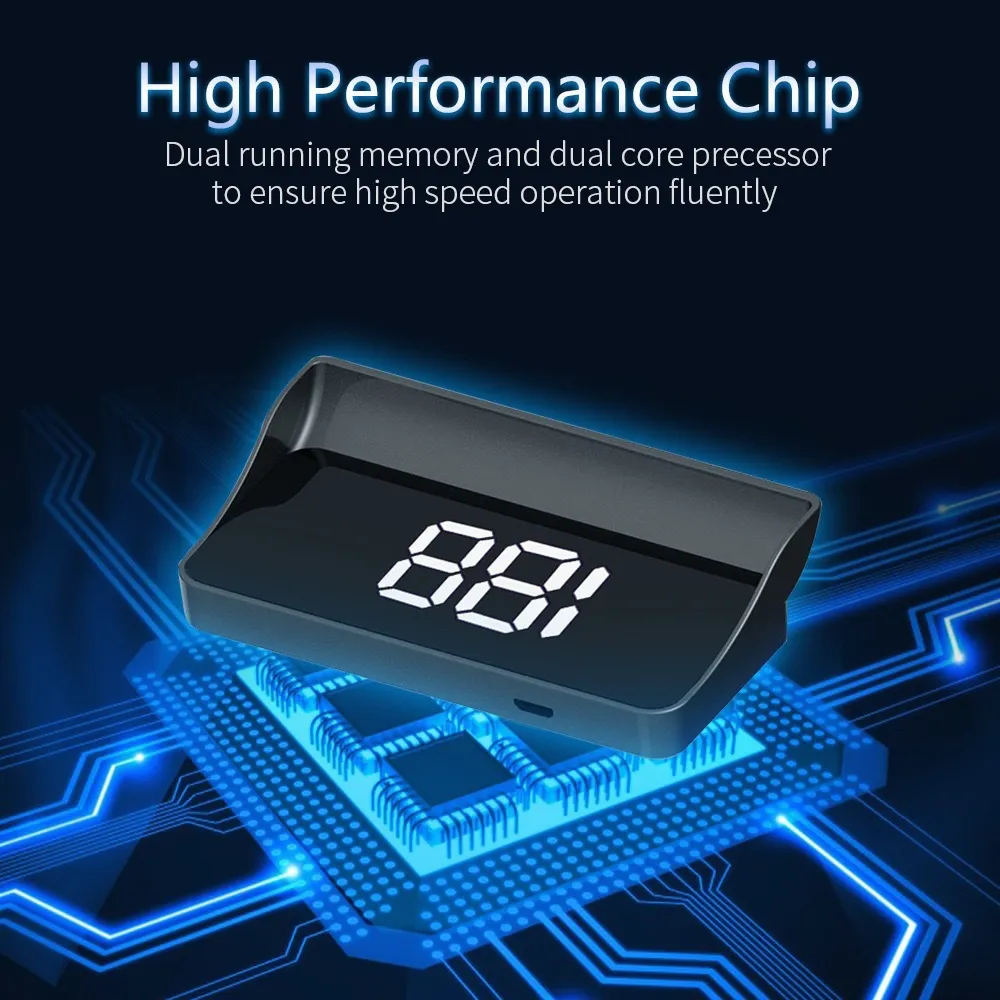 HUD Head-Up Display GPS Speedometer W1 - Digital Speed MPH/KMH, Over-Speed Warning, Car Windshield Projector for Safe Driving showcase 6