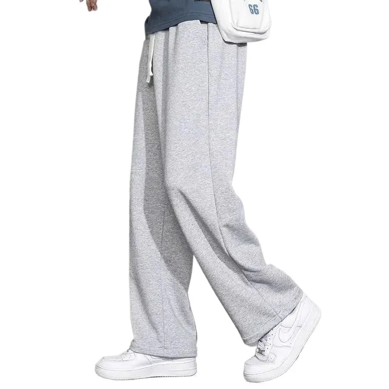 Men's Gray Sweatpants - Trendy Brand Straight Leg Loose Fit Summer Drape Thin Sports Casual Long Pants for Date Spot Wholesale thumbnail 5
