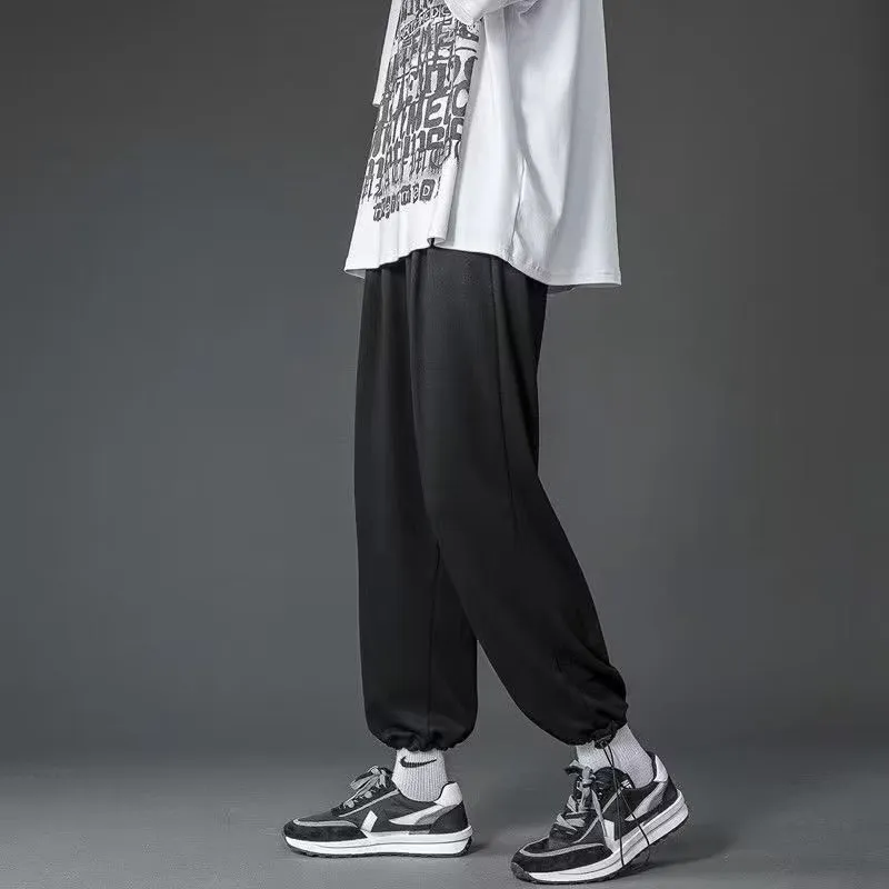Men's Gray Sweatpants - Trendy Brand Straight Leg Loose Fit Summer Drape Thin Sports Casual Long Pants for Date Spot Wholesale thumbnail 6