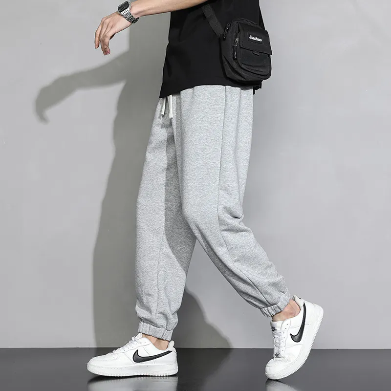 Men's Gray Sweatpants - Trendy Brand Straight Leg Loose Fit Summer Drape Thin Sports Casual Long Pants for Date Spot Wholesale thumbnail 8