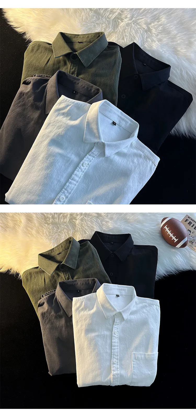 Men's Long Sleeve Cotton T-Shirt Japanese Cityboy Style | American Casual Stacked Inner Shirt | Soft Breathable Spring Autumn Top showcase 4