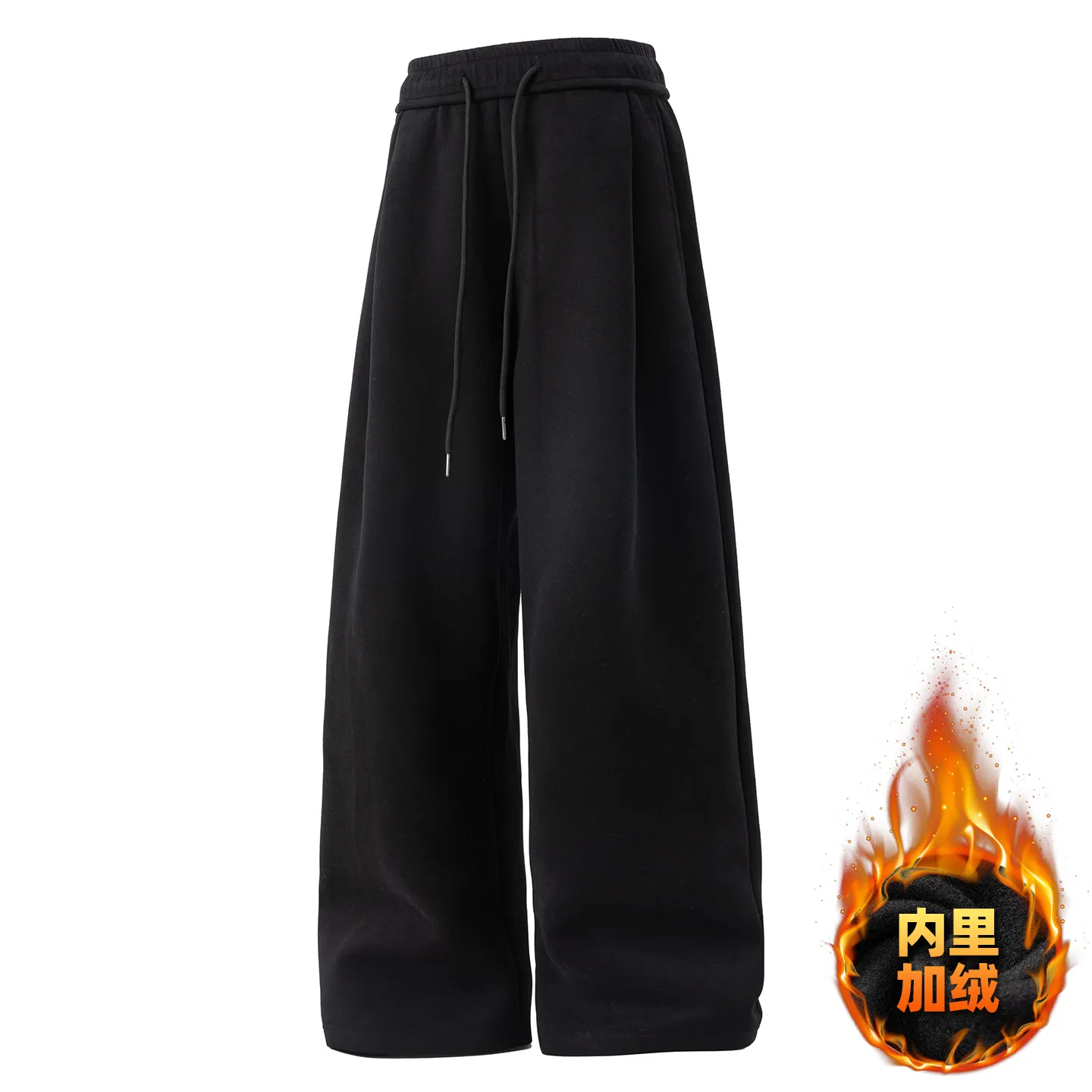 Men's Heavy Texture Pleated Casual Pants - Autumn 2025 New Straight Loose Fit Long Trousers - Trendy Brand Silhouette Sports Sweatpants thumbnail 8