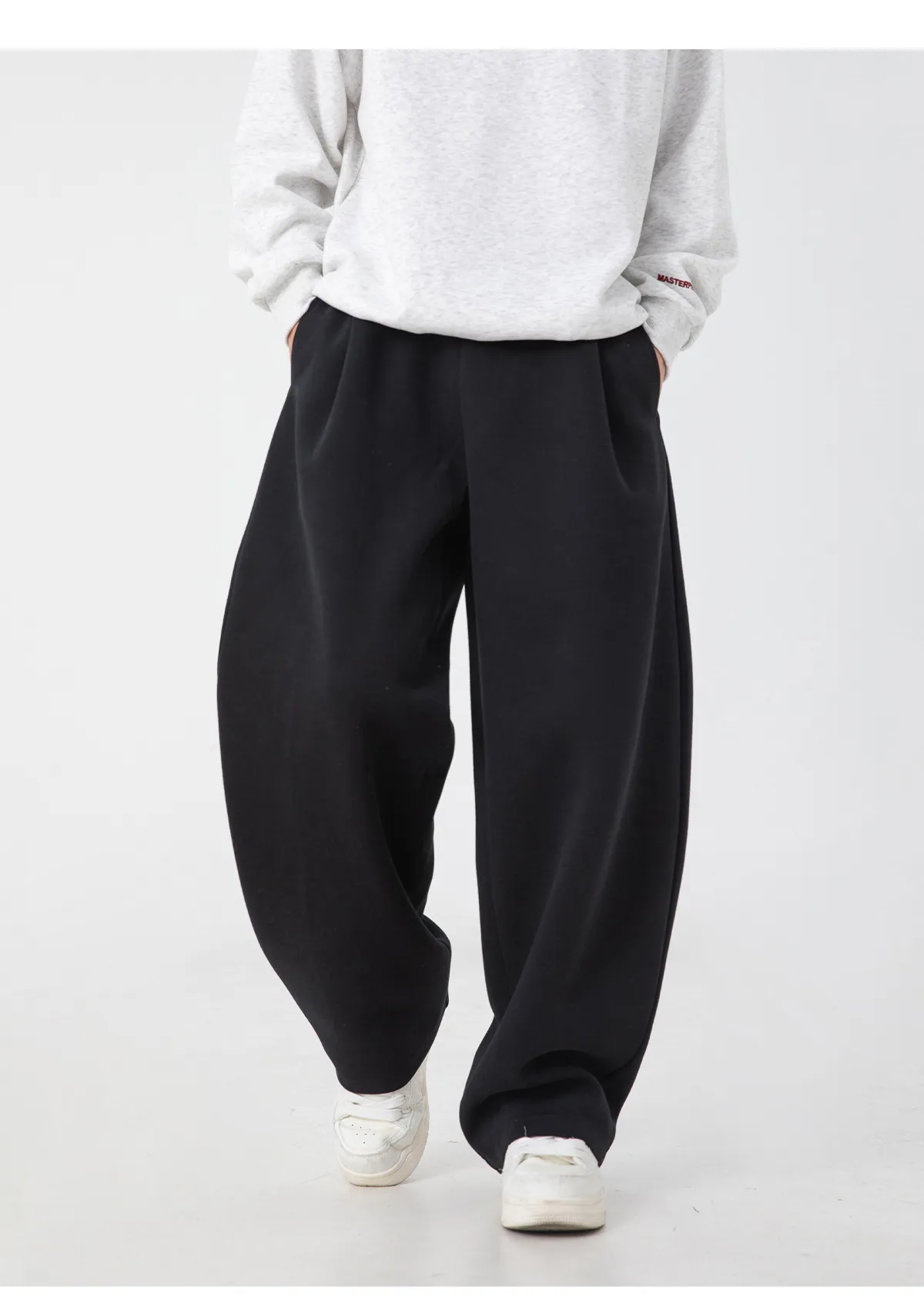 Men's Heavy Texture Pleated Casual Pants - Autumn 2025 New Straight Loose Fit Long Trousers - Trendy Brand Silhouette Sports Sweatpants showcase 17