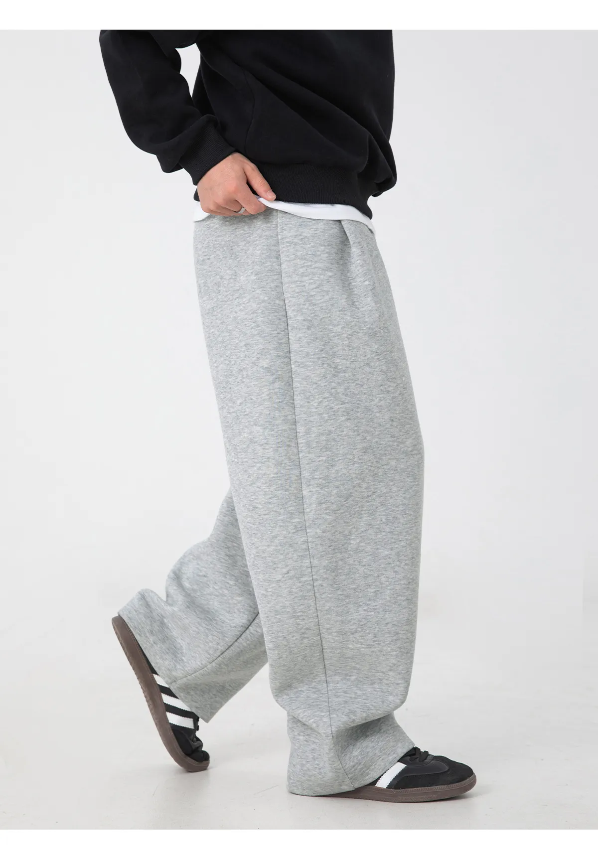 Men's Heavy Texture Pleated Casual Pants - Autumn 2025 New Straight Loose Fit Long Trousers - Trendy Brand Silhouette Sports Sweatpants showcase 15