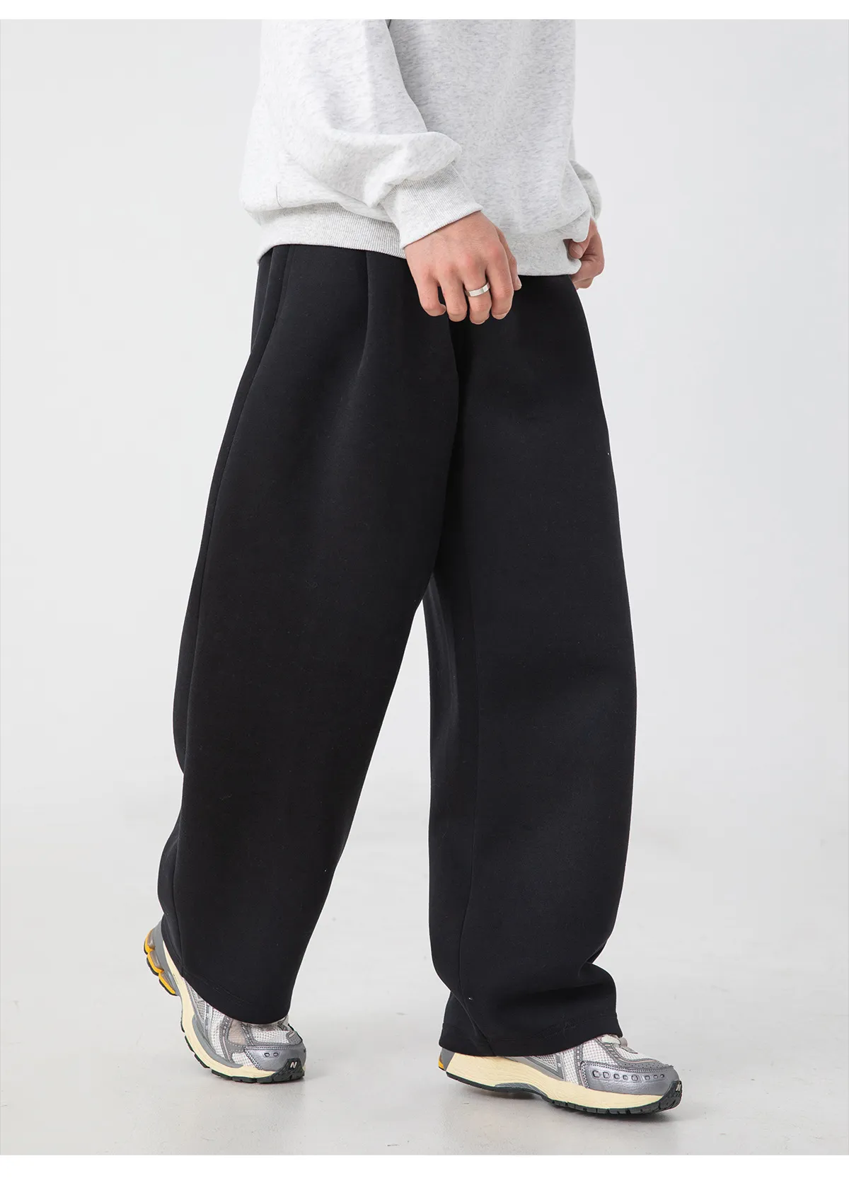 Men's Heavy Texture Pleated Casual Pants - Autumn 2025 New Straight Loose Fit Long Trousers - Trendy Brand Silhouette Sports Sweatpants showcase 19