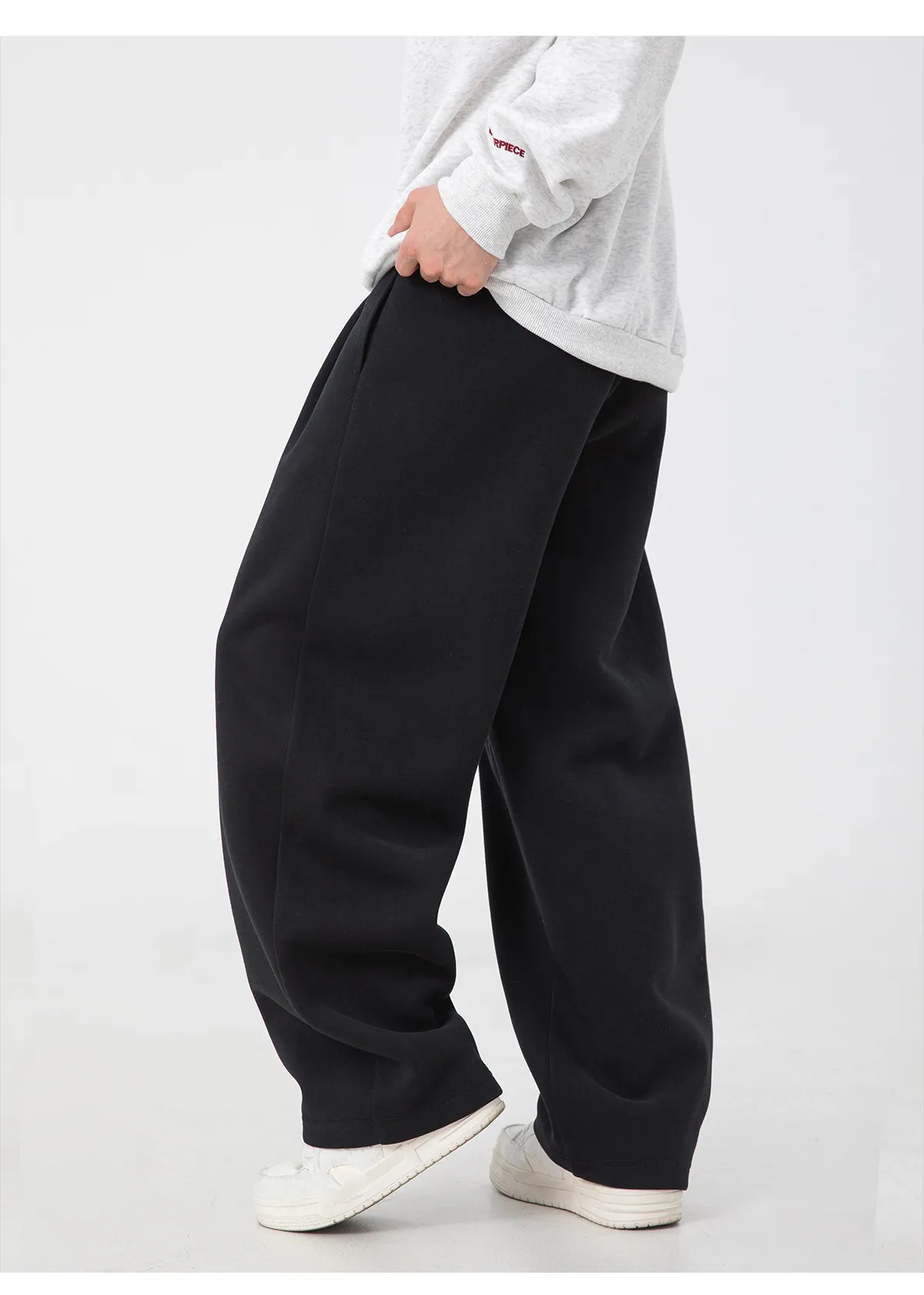Men's Heavy Texture Pleated Casual Pants - Autumn 2025 New Straight Loose Fit Long Trousers - Trendy Brand Silhouette Sports Sweatpants showcase 18