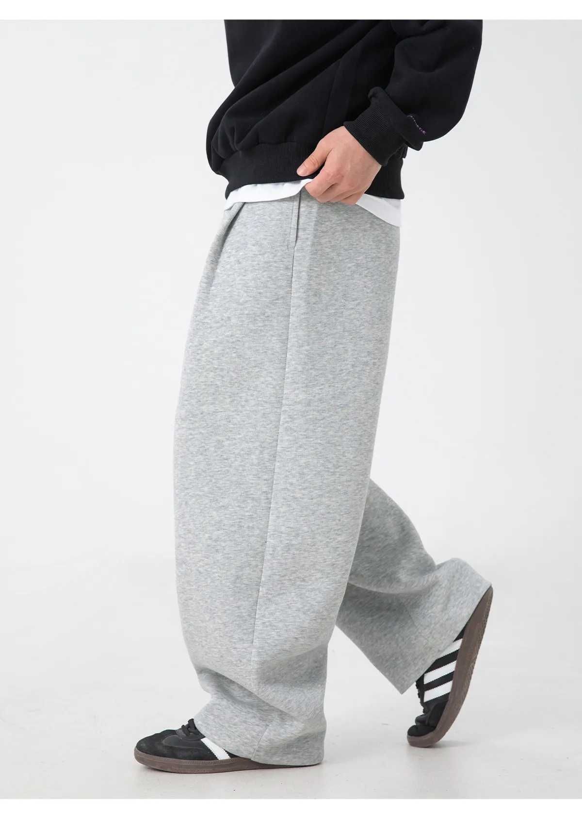 Men's Heavy Texture Pleated Casual Pants - Autumn 2025 New Straight Loose Fit Long Trousers - Trendy Brand Silhouette Sports Sweatpants showcase 13