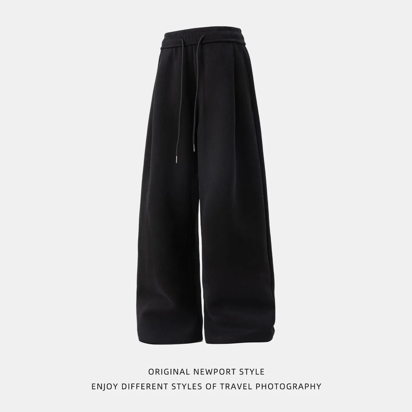 Men's Heavy Texture Pleated Casual Pants - Autumn 2025 New Straight Loose Fit Long Trousers - Trendy Brand Silhouette Sports Sweatpants thumbnail 5