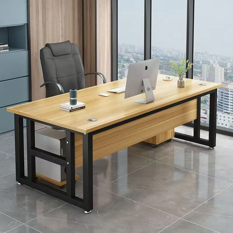 Executive Office Desk for Boss, President, or Manager - Large Wooden Computer Workstation, Writing Table, Study Desk for Home or Office thumbnail 2