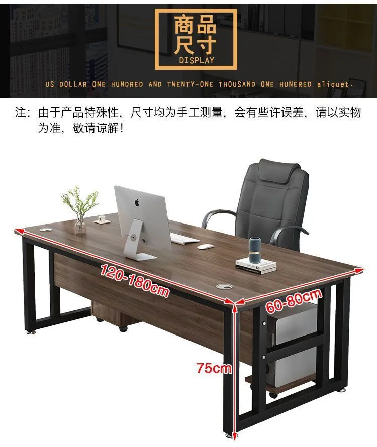 Executive Office Desk for Boss, President, or Manager - Large Wooden Computer Workstation, Writing Table, Study Desk for Home or Office showcase 19