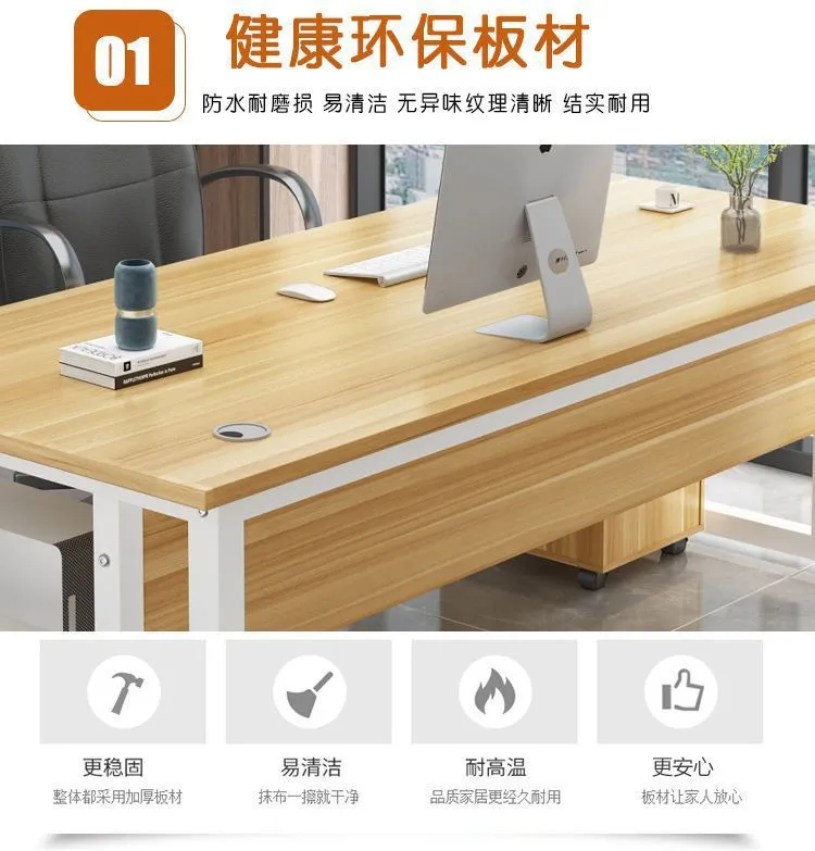 Executive Office Desk for Boss, President, or Manager - Large Wooden Computer Workstation, Writing Table, Study Desk for Home or Office showcase 10