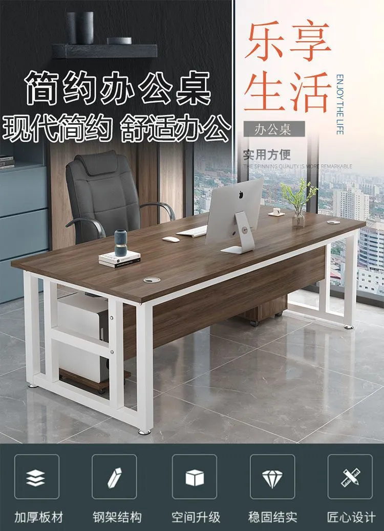 Executive Office Desk for Boss, President, or Manager - Large Wooden Computer Workstation, Writing Table, Study Desk for Home or Office showcase 3