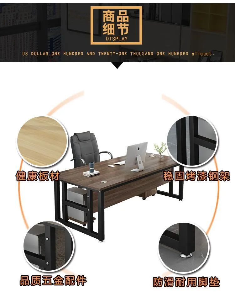 Executive Office Desk for Boss, President, or Manager - Large Wooden Computer Workstation, Writing Table, Study Desk for Home or Office showcase 15