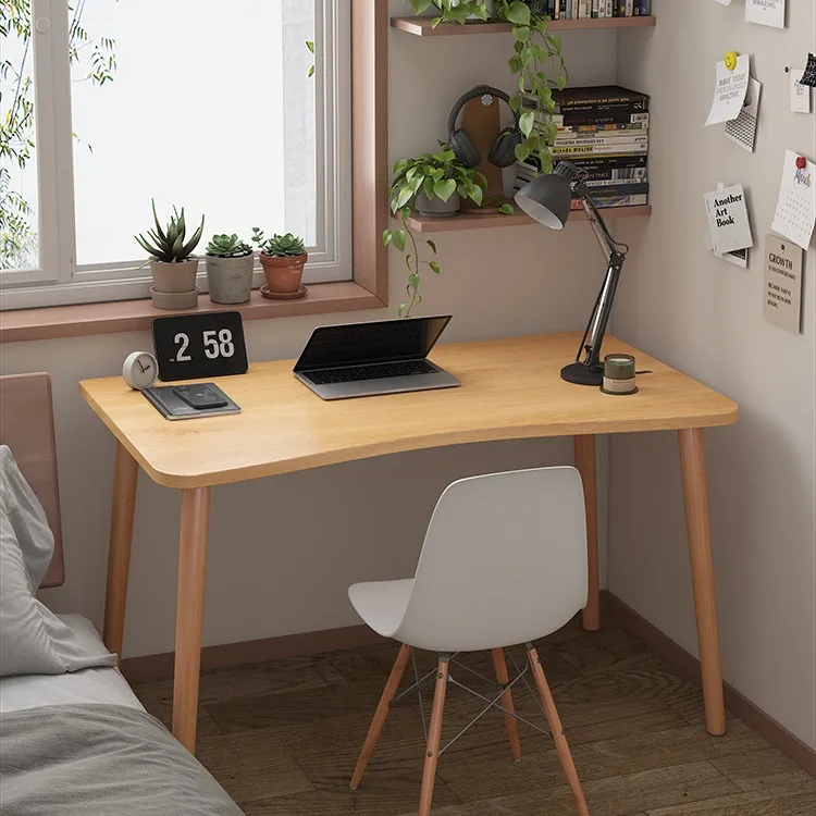 Simple Rectangular Computer Desk for Small Spaces - Modern Writing Table for Bedroom, Living Room, or Office - Student Study Desk