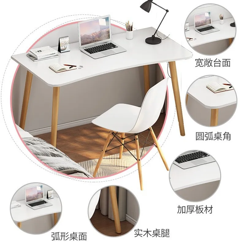 Simple Rectangular Computer Desk for Small Spaces - Modern Writing Table for Bedroom, Living Room, or Office - Student Study Desk thumbnail 3