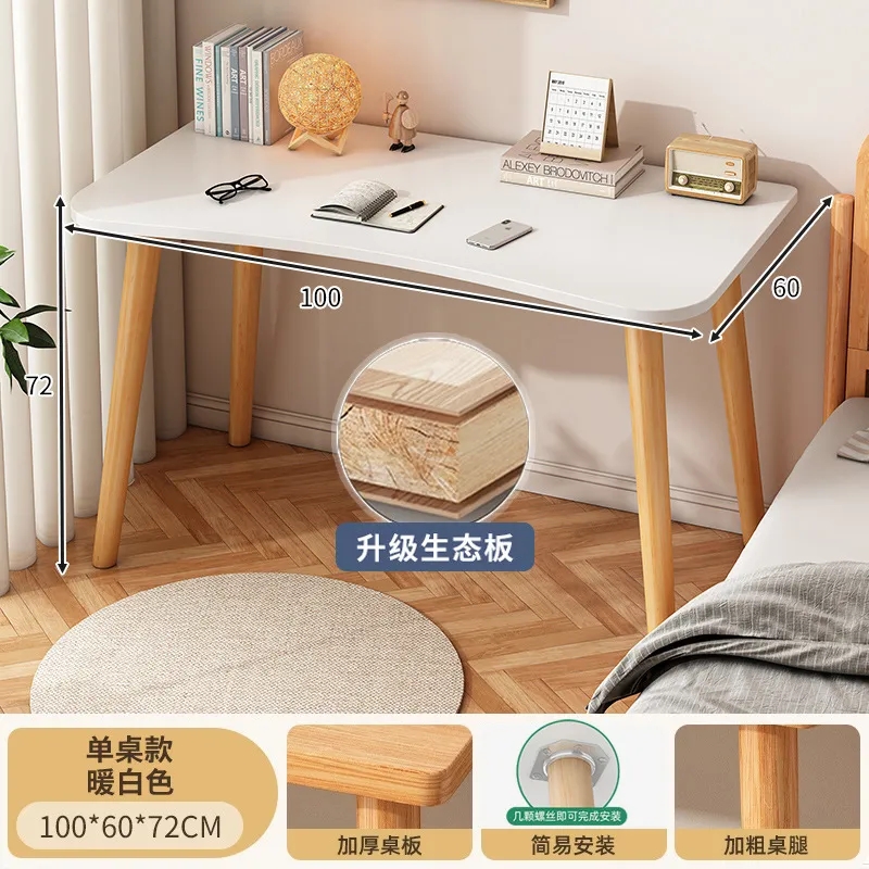 Simple Rectangular Computer Desk for Small Spaces - Modern Writing Table for Bedroom, Living Room, or Office - Student Study Desk thumbnail 8