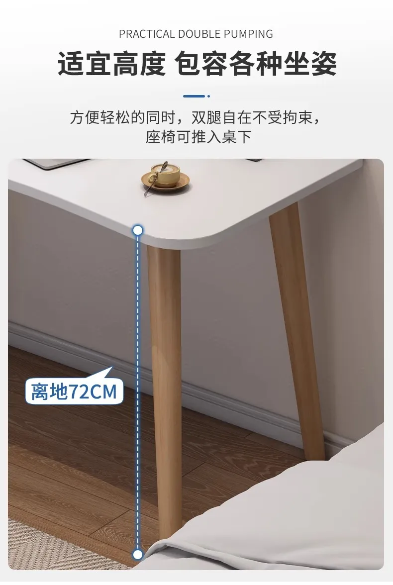 Simple Rectangular Computer Desk for Small Spaces - Modern Writing Table for Bedroom, Living Room, or Office - Student Study Desk showcase 10